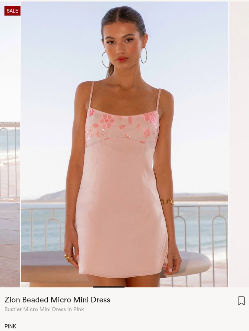 Zion Beaded Micro Mini Dress - Pink